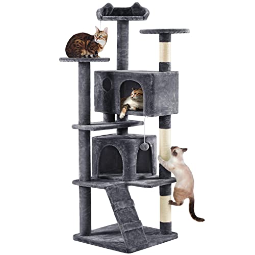 Yaheetech Kratzbaum Höhe 178 cm Stabiler Katzenbaum Katzenkratzbaum Katzenmöbel, Kletterbaum für Katzen, Dunkelgrau Yaheetech Kratzbaum Höhe 178 cm Stabiler Katzenbaum Katzenkratzbaum Katzenmöbel, Kletterbaum für Katzen, Dunkelgrau von Yaheetech