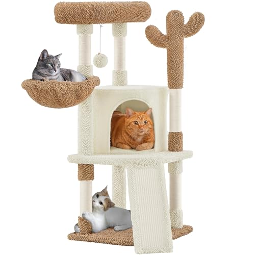 Yaheetech Kratzbaum Kaktus Höhe 106,5 cm, Stabiler Katzenbaum Kletterbaum mit Aussichtsplattform Katzenhöhle Liegemulde Sisalstämme Beige & Braun Yaheetech Kratzbaum Kaktus Höhe 106,5 cm, Stabiler Katzenbaum Kletterbaum mit Aussichtsplattform Katzenhöhle Liegemulde Sisalstämme Beige & Braun von Yaheetech