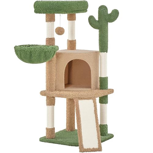 Yaheetech Kratzbaum Kaktus Höhe 106,5 cm, Stabiler Katzenbaum Kletterbaum mit Aussichtsplattform Katzenhöhle Liegemulde Sisalstämme Braun & Grün Yaheetech Kratzbaum Kaktus Höhe 106,5 cm, Stabiler Katzenbaum Kletterbaum mit Aussichtsplattform Katzenhöhle Liegemulde Sisalstämme Braun & Grün von Yaheetech