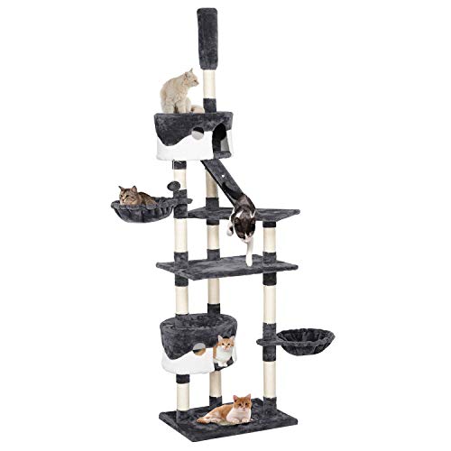 Yaheetech Kratzbaum Stabil Katzenbaum Kletterbaum für Katzen Spielbaum deckenhoch höhenverstellbar 228-255 cm Yaheetech Kratzbaum Stabil Katzenbaum Kletterbaum für Katzen Spielbaum deckenhoch höhenverstellbar 228-255 cm von Yaheetech