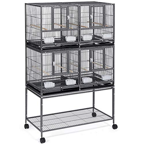 Yaheetech Stapelbarer breiter Vogelkäfig Doppelkäfig mit Ständer geteilter Brutkäfig für Kleinvögel Zuchtkäfig Yaheetech Stapelbarer breiter Vogelkäfig Doppelkäfig mit Ständer geteilter Brutkäfig für Kleinvögel Zuchtkäfig von Yaheetech