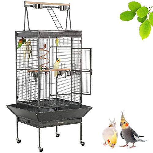 Yaheetech Vogelvoliere Vogelkäfig Vogelbauer Papageienkäfig Wellensittichkäfig Exotenkäfig mit 4 Rollen, 4 Schüssel und 2 Holzsitzstangen, 81 x 76 x 174 cm Yaheetech Vogelvoliere Vogelkäfig Vogelbauer Papageienkäfig Wellensittichkäfig Exotenkäfig mit 4 Rollen, 4 Schüssel und 2 Holzsitzstangen, 81 x 76 x 174 cm von Yaheetech