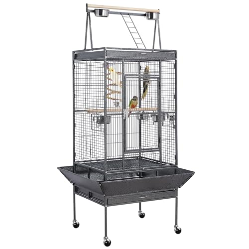 Yaheetech Vogelvoliere Vogelkäfig Vogelbauer Vogelhaus Außenmaße 81 x 76 x 174 cm von Yaheetech