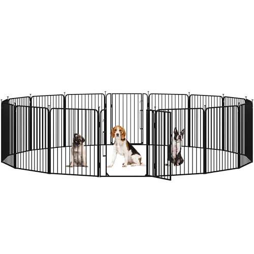 Yaheetech Welpenauslauf 16-teilig 80cm hoch, Welpenlaufstall mit integriertem Schloss, Geräuscharme Rohre, Bodenschoner, 8 mm Verstärkte Metalldrähte, Hundelaufstall für Wohnung & Garten Yaheetech Welpenauslauf 16-teilig 80cm hoch, Welpenlaufstall mit integriertem Schloss, Geräuscharme Rohre, Bodenschoner, 8 mm Verstärkte Metalldrähte, Hundelaufstall für Wohnung & Garten von Yaheetech