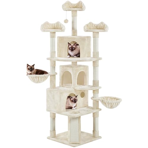 Yaheetech XXL Katzenkratzbaum 194 cm Katzenbaum Kletterbaum, Stabil mit Plüsch Sisalseil, Kratzbaum für Katzen deckenhoch Beige Yaheetech XXL Katzenkratzbaum 194 cm Katzenbaum Kletterbaum, Stabil mit Plüsch Sisalseil, Kratzbaum für Katzen deckenhoch Beige von Yaheetech