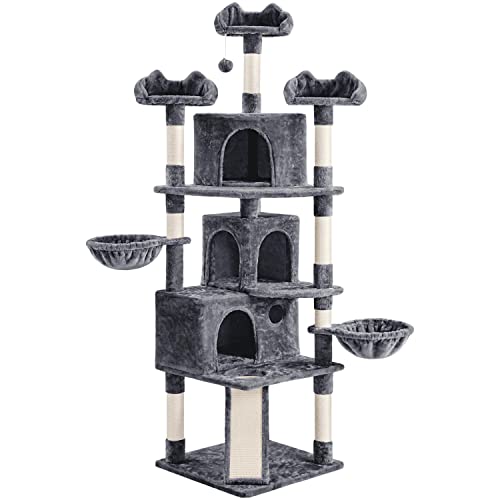 Yaheetech XXL Katzenkratzbaum 194 cm Katzenbaum Kletterbaum, Stabil mit Plüsch Sisalseil, Kratzbaum für Katzen deckenhoch Dunkelgrau Yaheetech XXL Katzenkratzbaum 194 cm Katzenbaum Kletterbaum, Stabil mit Plüsch Sisalseil, Kratzbaum für Katzen deckenhoch Dunkelgrau von Yaheetech