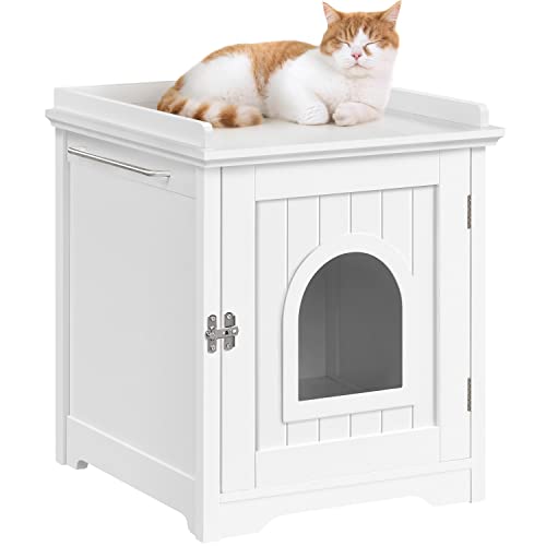 Yaheetech katzenklo Schrank, katzentoilette, Katzenhaus mit Einzeltür, Katzenhöhle, großer Stauraum, Katzenkommode, 48 x 53 x 57,5 cm, weiß Yaheetech katzenklo Schrank, katzentoilette, Katzenhaus mit Einzeltür, Katzenhöhle, großer Stauraum, Katzenkommode, 48 x 53 x 57,5 cm, weiß von Yaheetech