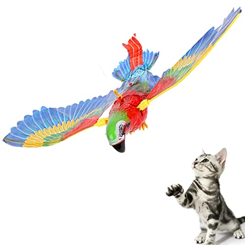 Elektrisches Katzenspielzeug 【Adler/Papageien】Katzenspielzeug zum Aufhängen mit Ton und Licht, interaktives Spielzeug für Katzen, für den Innenbereich, innovatives Spielzeug für Katzen, zum Spielen von Yajexun