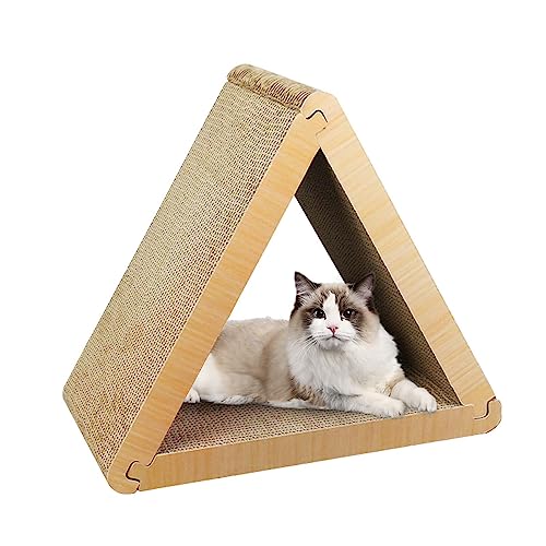 Katzenkratzer - 6-seitige Katzenunterlage aus Pappe im Dreieck - Dekoratives lustiges Spielzeug für Katzen für Balkon, Schlafzimmer, Spielzimmer, Kätzchennest Yajexun von Yajexun