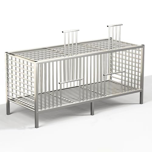 Großer Hühnerstall, Kaninchenstall Aus Metall mit Schiebetür, Geflügelkäfig für Den Außenbereich, für Meerschweinchen, Igel und Kleintiere(150 * 60 * 70CM) von Yajuer