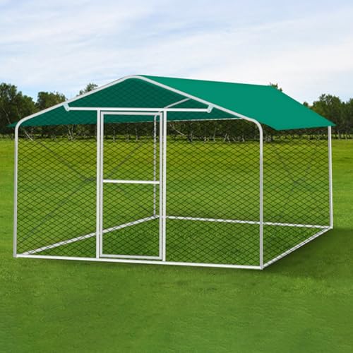 Hühnerkäfig Aus Metall, Hühnerstall für Draußen mit Wasserabweisender Abdeckung, Hühnerhaus für Enten, Kaninchen, Gänse, Geflügel(200 * 300 * 150cm) von Yajuer