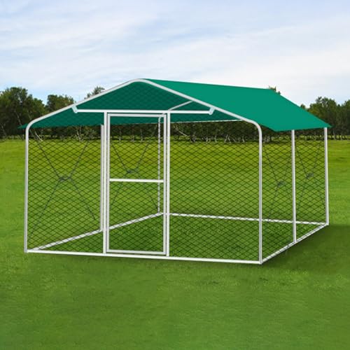 Yajuer Hühnerkäfig Aus Metall, Hühnerstall für Draußen mit Wasserabweisender Abdeckung, Hühnerhaus für Enten, Kaninchen, Gänse, Geflügel(400 * 300 * 150cm) von Yajuer