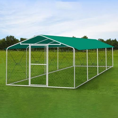 Yajuer Hühnerkäfig Aus Metall, Hühnerstall für Draußen mit Wasserabweisender Abdeckung, Hühnerhaus für Enten, Kaninchen, Gänse, Geflügel(800 * 300 * 150cm) von Yajuer