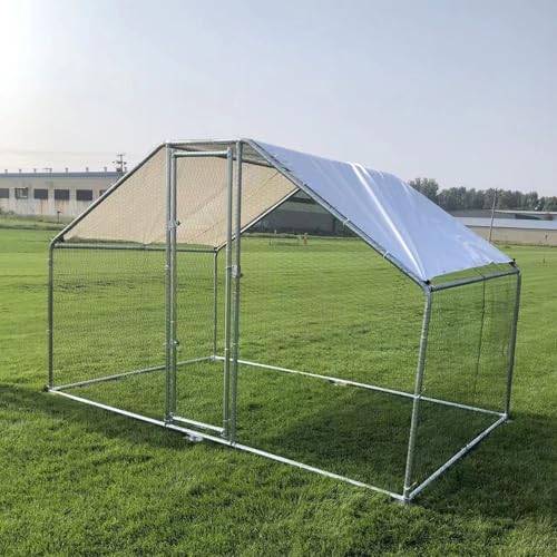 Hühnerstall, Metall-Hasenstall mit Wasserdichter Abdeckung, Geflügelkäfig mit Verzinktem Stahlrahmen für Hühner, Kaninchen und Kleintiere(200 * 300 * 200cm) von Yajuer