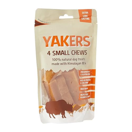 YAKERS Natural Chews für Hunde, Original, klein (4 Stück) - Natürliche Hundeleckerlis & Occupier Chews - Trockener Himalaya-Kaustab, langlebig und gesund von Yakers