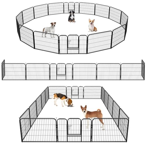 Yakimz Welpenlaufstall 16-teilig, Welpenauslauf 60cm hoch mit 2 Türen und Schutzplane, Hundelaufstall Flexibel und Faltbar, Welpenzaun für Hunde, Hasen & Kleintiere Yakimz Welpenlaufstall 16-teilig, Welpenauslauf 60cm hoch mit 2 Türen und Schutzplane, Hundelaufstall Flexibel und Faltbar, Welpenzaun für Hunde, Hasen & Kleintiere von Yakimz