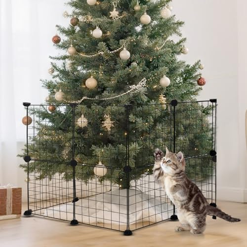 Yalikop Weihnachtsbaum-Zaun, Höhe 61 cm, Metall, Weihnachtsbaum-Zaun-Barriere für Haustiere, Hund, Katze, Weihnachten, schwarzes Tor für Urlaub, Büro, Heimdekoration, 16 Stück Yalikop Weihnachtsbaum-Zaun, Höhe 61 cm, Metall, Weihnachtsbaum-Zaun-Barriere für Haustiere, Hund, Katze, Weihnachten, schwarzes Tor für Urlaub, Büro, Heimdekoration, 16 Stück von Yalikop