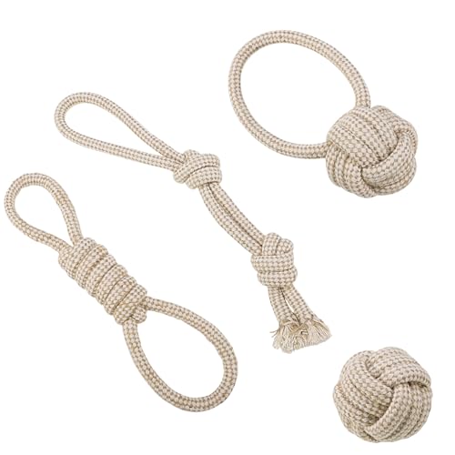 Yamitora 4 Stück Hundespielzeug Seil, Kauen Hundespielzeug Set, Baumwolle Interaktives Zerrspielzeug Hund Kauspielzeug für Kleine und Große Hunde Yamitora 4 Stück Hundespielzeug Seil, Kauen Hundespielzeug Set, Baumwolle Interaktives Zerrspielzeug Hund Kauspielzeug für Kleine und Große Hunde von Yamitora