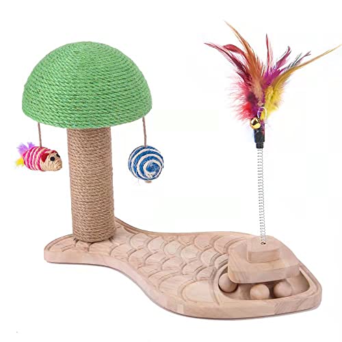 Yang Xin.Style Sisalspielzeug Pilz Katzenkratzbaum, Holzkugel Katzenspielzeug mit Drehscheibe, interaktives Katzenspielzeug für Katzen Aller Größen Yang Xin.Style Sisalspielzeug Pilz Katzenkratzbaum, Holzkugel Katzenspielzeug mit Drehscheibe, interaktives Katzenspielzeug für Katzen Aller Größen von Yang Xin.Style