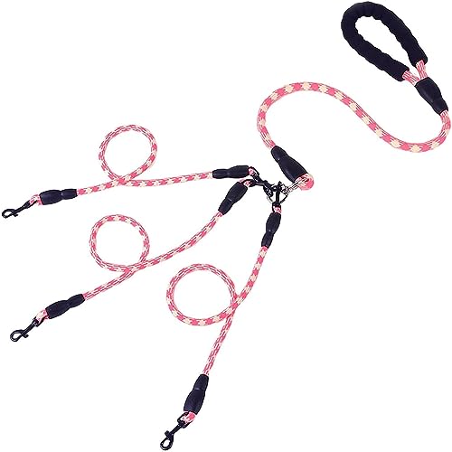 3 Hundeleine, kein Verheddern, 360° drehbares Trainingsseil, verstellbare 3-Wege-Hundeleine, Splitter, für Spaziergänge, Laufen, Training von YangHaoDiSY