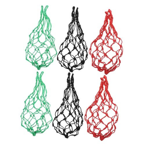 6 Stück Gemüsefütterungs-Nylon-Netz, Lebensmittelbeutel, Vögel, Gemüse, Obst, Halter, Nylon, Vögel, Leckerli, Huhn, langsamer Futterspender von YangHaoDiSY