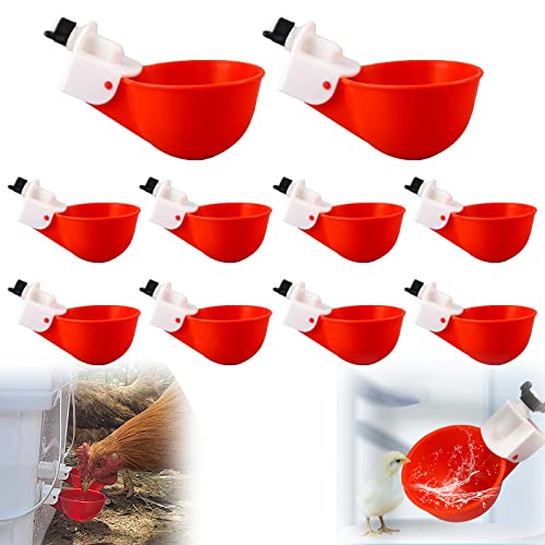 Geflügel-Bewässerungsbehälter, automatischer Hühner-Wasserspender für Tauben, Wachteln, Huhn, Ente, Truthahn, Gänse, 10 Stück von YangHaoDiSY