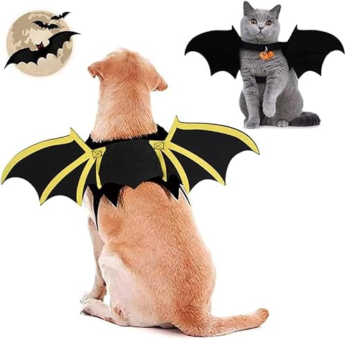 YangHaoDiSY Halloween-Fledermausflügel, Katzen-/Hunde-Fledermaus-Kostüm, Haustier-Kostüm für Halloween, Cosplay-Party, Größe L von YangHaoDiSY