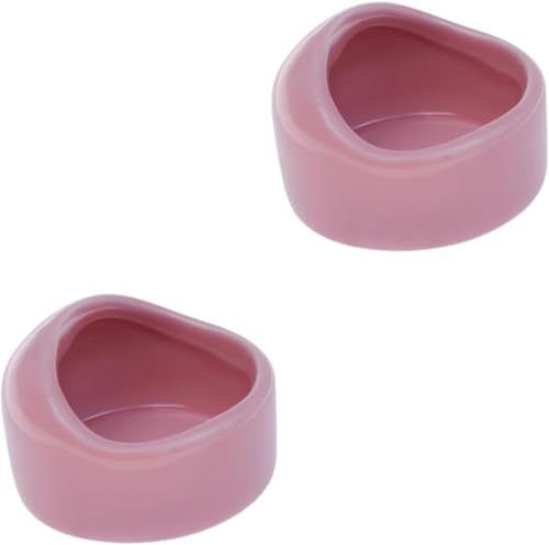 YangHaoDiSY Hamster-Futternäpfe für kleine Tiere, Keramik, Futternäpfe für Nagetiere, Rennmäuse, Hamster, Igel, kleine Kaninchen (2 Stück, Rosa) von YangHaoDiSY