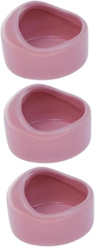 YangHaoDiSY Hamster-Futternäpfe für kleine Tiere, Keramik, Futternäpfe für Nagetiere, Rennmäuse, Hamster, Igel, kleine Kaninchen (3 Stück, Rosa) von YangHaoDiSY