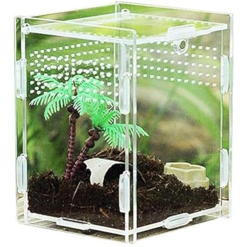 YangHaoDiSY Insekten-Futterbox, transparente Acryl-Terrarium-Behälter für Spinnenfrosch, Skorpion, Reptilien-Zuchtbox, Anti-Ausbruch-Design (7 x 8 x 10 cm) von YangHaoDiSY