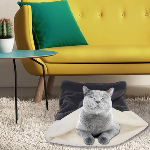 YangHaoDiSY Schlafsack für kleine Hunde und Katzen, wärmend, mit Kapuze, Welpenhöhle, weiches Fleece, Winter, warmer Schlafsack von YangHaoDiSY