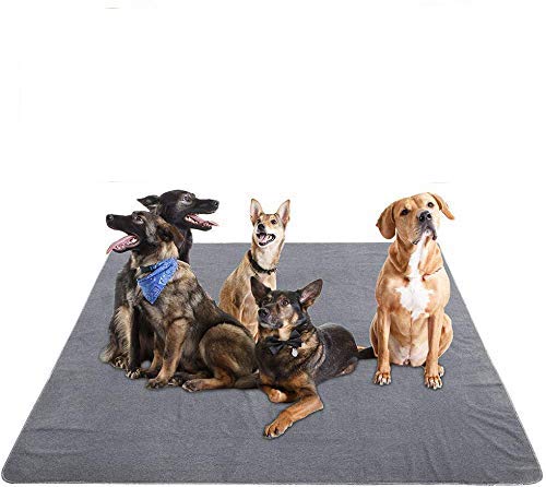 Yangbaga Bodenschutzmatte für Hunde Trainingsunterlagen wiederverwendbar Fressnapfunterlage rutschfest kann selbst schneiden 182 * 182cm Grau von Yangbaga