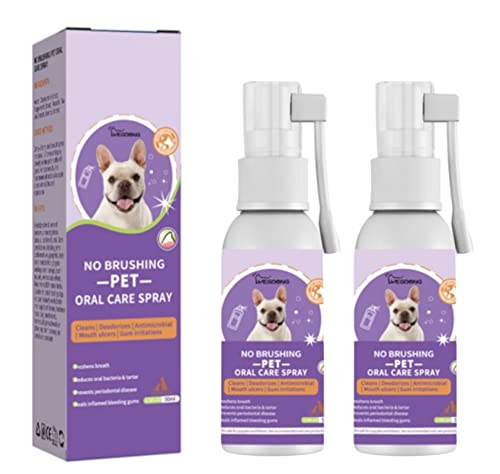 Yangqi Dog Breath Freshener,Oral Spray for Dogs Teeth,Petclean Teeth Cleaning Spray for Dogs & Cats,Pet Breath Freshener Spray Care Cleaner,Pet Bad Breath Treatment (2Pcs) von Yangqi