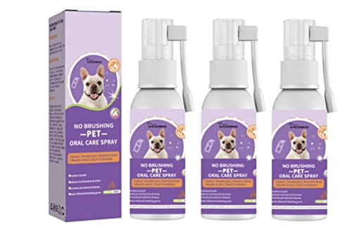 Yangqi Dog Breath Freshener,Oral Spray for Dogs Teeth,Petclean Teeth Cleaning Spray for Dogs & Cats,Pet Breath Freshener Spray Care Cleaner,Pet Bad Breath Treatment (3Pcs) von Yangqi