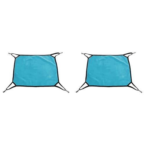 Yangyou 2X Katzen KäFig Hängematte mit Umkehrbaren Seiten, Katzen Hängen Matte für Haustier KäFig, Hängematten Bett mit Aufhängen für Haustier/Welpen/Kätzchen Blau von Yangyou