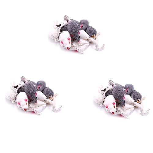 Yangyou Echtes Kaninchen Fell Mäuse Katzen Spielzeug Haustier Spielzeug Kinder Spielzeug 36Er Pack von Yangyou