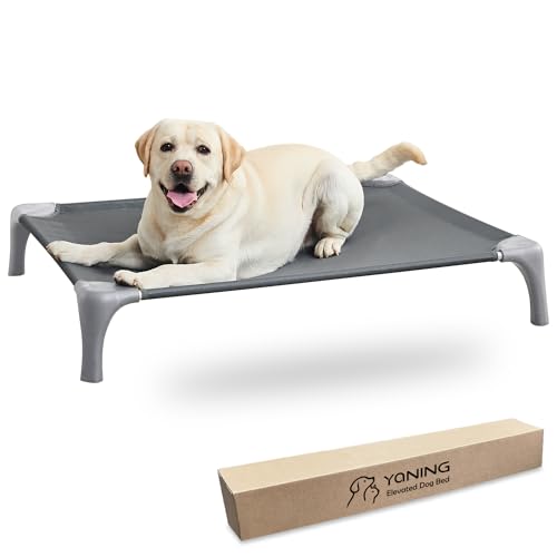 Yaning Erhöhtes Hundebett für große Hunde, einfach zu montieren, erhöhtes Hundebett mit haustierfreundlichen Füßen, strapazierfähiges Outdoor-Hundebett mit Rahmen aus Aluminiumlegierung, Yaning Erhöhtes Hundebett für große Hunde, einfach zu montieren, erhöhtes Hundebett mit haustierfreundlichen Füßen, strapazierfähiges Outdoor-Hundebett mit Rahmen aus Aluminiumlegierung, von Yaning