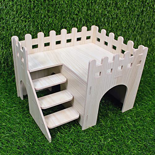 YankMooM Großes Hamsterhaus aus Holz, waschbar, luxuriös, Meerschweinchen, Versteck, Hamster, Spielzeug, mit Kletterleiter, für Meerschweinchen, Hamster und kleine Haustiere YankMooM Großes Hamsterhaus aus Holz, waschbar, luxuriös, Meerschweinchen, Versteck, Hamster, Spielzeug, mit Kletterleiter, für Meerschweinchen, Hamster und kleine Haustiere von YankMooM