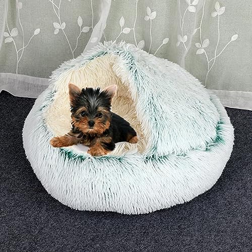 Halb geschlossenes rundes Hundebett, Hund Katze Schlafbett, flauschig, bequem, wärmend, Katzenhöhle Betten, maschinenwaschbar, Haustierbett mit rutschfester Unterseite Halb geschlossenes rundes Hundebett, Hund Katze Schlafbett, flauschig, bequem, wärmend, Katzenhöhle Betten, maschinenwaschbar, Haustierbett mit rutschfester Unterseite von Yanman