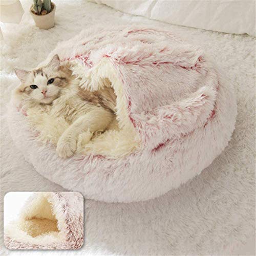 Haustier-Zelt Höhle Bett für Katzen Welpen, flauschig warmes Katzen-Schlafkissen, Indoor-Katzenbett, rutschfest, maschinenwaschbar, M-50 cm von Yanman