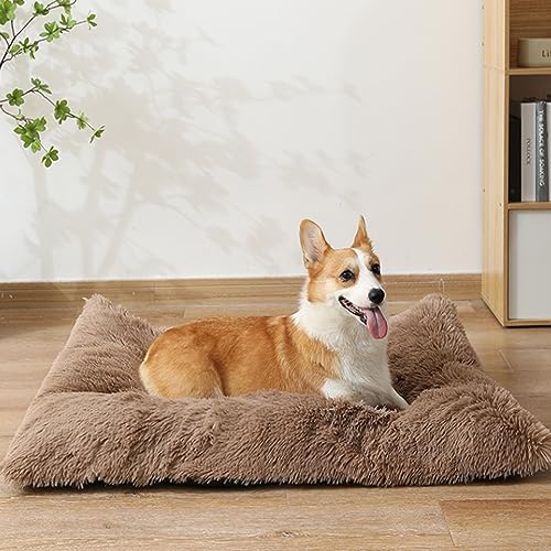 Hundebett für kleine, mittelgroße und große Hunde, beruhigende Hundebetten mit rutschfester Unterseite, bequem, maschinenwaschbar, Anti-Angst-Schlafmatte Hundebett für kleine, mittelgroße und große Hunde, beruhigende Hundebetten mit rutschfester Unterseite, bequem, maschinenwaschbar, Anti-Angst-Schlafmatte von Yanman