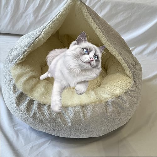Katzenbett für Indoor-Katzen, kleine Hundebetten mit rutschfester Unterseite, wärmend, gemütlich, weich, waschbar, wasserdicht, flauschiges Kätzchenbett von Yanman
