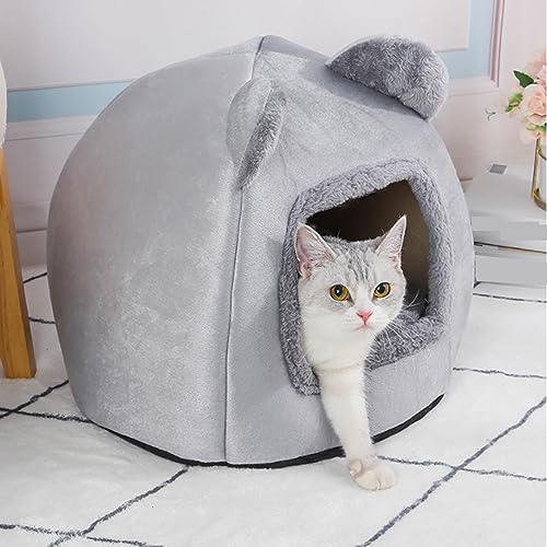Niedliches Katzenhaus, Indoor-Katzenbett Zelt mit rutschfester Unterseite, Schlafende Katzenhöhle Betten, maschinenwaschbar, Hundebett für Kätzchen Welpen von Yanman