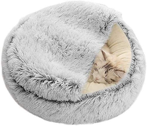 Yanman 2 in 1 Katzenbett Flauschiges katzenhöhle, Waschbares Tierbett Winter Geschlossen Katzenkissen, Körbchen Schlafplatz für Katzen klein Hunde bequem schlafen und kuscheln Yanman 2 in 1 Katzenbett Flauschiges katzenhöhle, Waschbares Tierbett Winter Geschlossen Katzenkissen, Körbchen Schlafplatz für Katzen klein Hunde bequem schlafen und kuscheln von Yanman