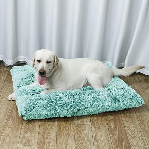 Yanman Großes rechteckiges Hundebett, wasserdicht, Hundekäfig Bett mit rutschfester Unterseite, flauschig, Plüsch, weiche Hundebetten, Anti-Angstzustände, waschbare Hundematratze von Yanman