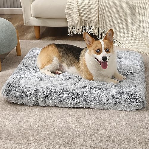 Yanman Großes rechteckiges Hundebett, wasserdicht, Hundekäfig Bett mit rutschfester Unterseite, flauschig, Plüsch, weiche Hundebetten, Anti-Angstzustände, waschbare Hundematratze Yanman Großes rechteckiges Hundebett, wasserdicht, Hundekäfig Bett mit rutschfester Unterseite, flauschig, Plüsch, weiche Hundebetten, Anti-Angstzustände, waschbare Hundematratze von Yanman