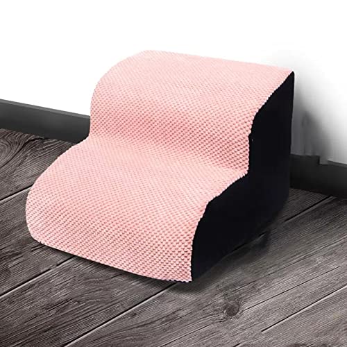 Yanman Haustiertreppe mit 2 Stufen, 38 x 40 x 30 cm Hundetreppe für kleine Haustiere, rutschfeste Hunde-Rampenleiter, hochdichte Schaumstoff-Haustiertreppe mit waschbarem Bezug von Yanman