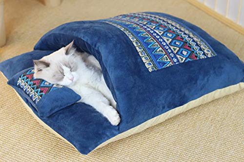 Yanman Katzenschlafsack Flauschig Katzenbett Winter Warm Lammwolle Verdicken Geschlossen Schlafsack, Abnehmbar Waschbar Katzenhöhle mit Schön Kissen für Katzen Hunde L-65x45cm Yanman Katzenschlafsack Flauschig Katzenbett Winter Warm Lammwolle Verdicken Geschlossen Schlafsack, Abnehmbar Waschbar Katzenhöhle mit Schön Kissen für Katzen Hunde L-65x45cm von Yanman