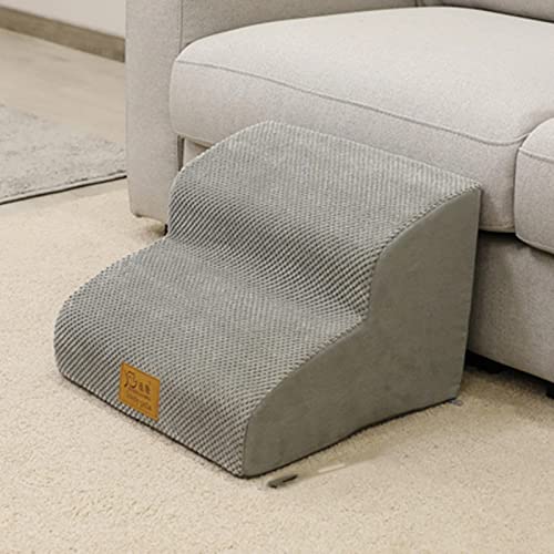 Yanman Kleine mittelgroße Katzen- und Hundetreppe 2 Stufen, Haustiertreppe für Schlafsofa, hochdichte Schaumstofftreppe Hundetreppe, Haustierleiter mit waschbarem, abnehmbarem Bezug von Yanman