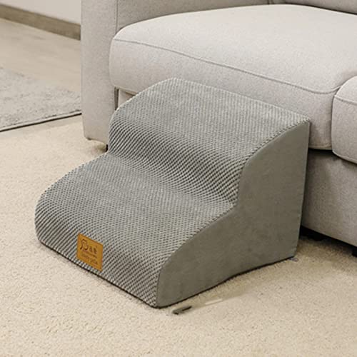 Yanman Kleine mittelgroße Katze Hundetreppe 2 Stufen Haustiertreppe für Sofa Bett, Hochdichte Schaumstofftreppe Hundetreppe Haustierleiter mit waschbarem, abnehmbarem Bezug von Yanman